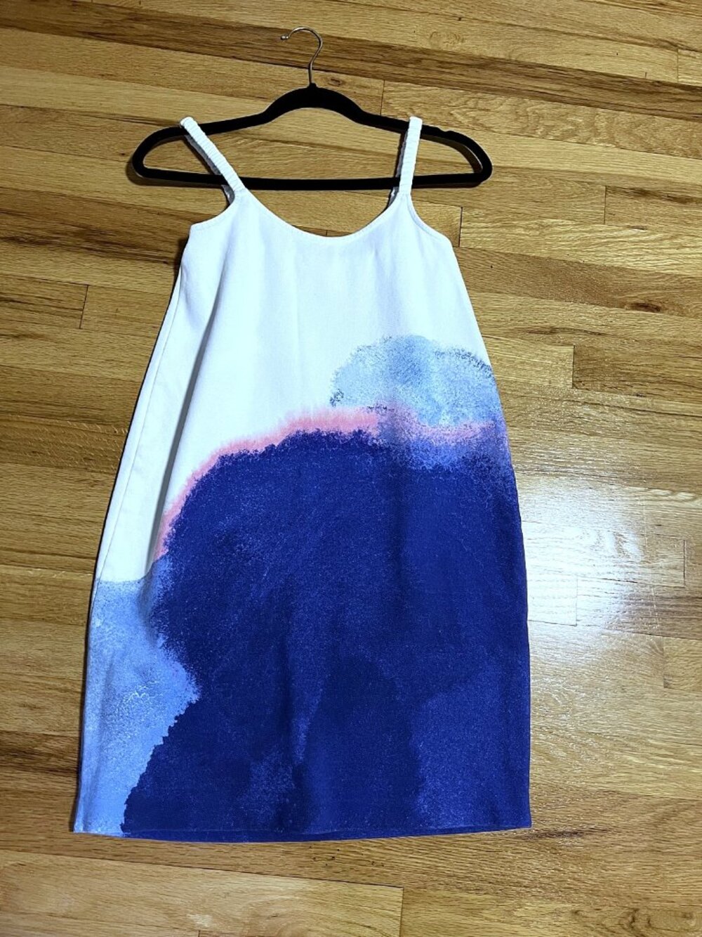 COS White Watercolor Print Slip Dress Size XS